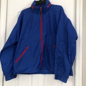 Eastern mountain sports womens vintage full zip windbreaker jacket blue large